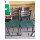 GREEN SEAT METAL FRAME CHAIRS