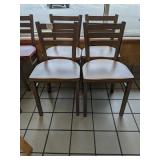 BROWN SEAT METAL FRAME CHAIRS