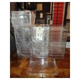 LOT OF 35 STACKABLE LUCITE BINS 9-3/8" X 6-3/8"