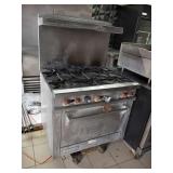 WOLF 6 BURNER GAS STOVE WITH OVEN