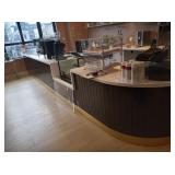 FRONT COFFEE COUNTER W/ DROP IN ICE BIN & CABINETS