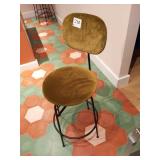 PLUSH VELVET STOOLS WITH METAL FRAMES