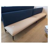 DESIGNER SETTEES - LEATHER SEAT FABRIC BACK