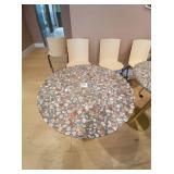 STONE TOP METAL BASE TABLES 26"