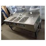 3 COMPARTMENT BAR SINK 59" X 21"