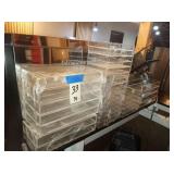 LOT OF 31 ASSORTED SIZE LUCITE BINS