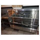 GLASTENDER BAR SET - 3 COMP SINK & SS DRAINBOARD