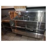 GLASTENDER BAR SET - 3 COMP SINK & SS DRAINBOARD