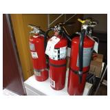 RED FIRE EXTINGUISHERS