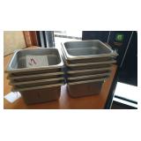 LOT OF 9 BAIN MARIE PANS 6" X 7" X 4" DEEP