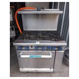 IMPERIAL 6 BURNER GAS STOVE ON WHEELS