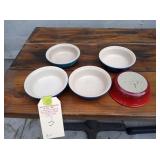 LOT OF 5 LE CREUSET STONEWARE 5" DIAMETER