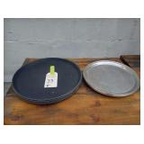 LOT OF 8 ROUND SERVING TRAYS