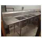 3 COMPARTMENT SINK 90" X 26"