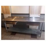 SS TABLE WITH 2 DRAWERS 84" X 24"