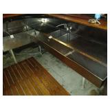 2 COMP BAR SINK WITH ICE BIN L-SHAPED 82" X 48"