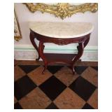 MARBLE HALF MOON END TABLES 36" X 18"