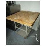 BUTCHER BLOCK TOP ON RACK 36" X 33"