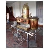 BRASS 2 GROUP ESPRESSO CAPPUCCINO MACHINE & CART