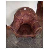 UPHOLSTERED GOLD TRIM CHAIR