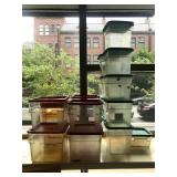 LOT OF 17 PLASTIC BINS ASSORTED SIZES