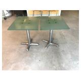GLASS TABLES CHROME BASE 24" X 30" X 30"
