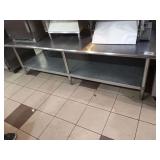 SS TABLE WITH BACKGUARD 84" X 30" X 25" TALL