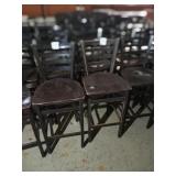 METAL FRAME WOOD SEAT BAR STOOLS