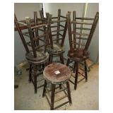 WOODEN BACKLESS STOOLS
