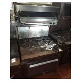 3 FT 4 BURNER RANGE WITH OVEN & SALAMANDER