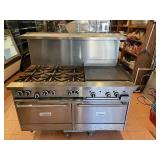 GARLAND 6 BURNER GAS RANGE WITH GRIDDLE & 2 OVENS