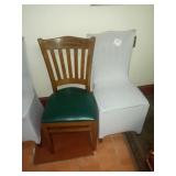 WOOD CHAIRS WITH COVERS - GREEN SEAT