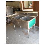 2 COMPARTMENT SINK WITH DRAINBOARD - 75"