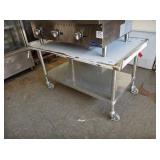 NEW 4 FT SS GRILL STAND ON WHEELS