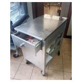 SS ROLLING CABINET WITH DRAWER 31" X 19" X 35"