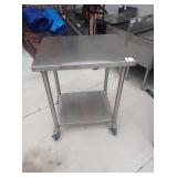 SS TABLE ON WHEELS 24" X 30" X 36" TALL