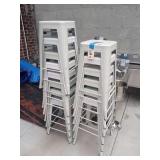 STACKABLE METAL OUTDOOR BACKLESS STOOLS