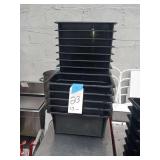 LOT OF 17 PLASTIC BINS