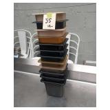 LOT OF 12 PLASTIC BINS