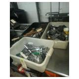 BINS LOADED WITH UTENSILS
