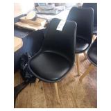 CUSHION SEAT PLASTIC BACK WOOD LEG CHAIRS