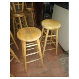 WOOD BACKLESS STOOLS