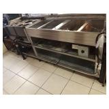 GAS STEAM TABLE UNIT WITH 2 SOUP STATIONS 94"