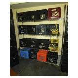 RACK WITH BASKETS & CRATES