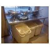 SS TABLE WITH BACKSPLASH 60" X 30" X 41" TALL