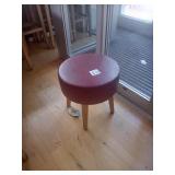 OHOM BACKLESS STOOLS LEATHER RED SEATS