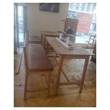 SET HIGHTOP TABLES BENCHES 72" W PHONE CHARGERS
