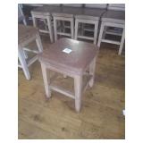 WOOD FRAME LEATHER SEAT BACKLESS STOOLS