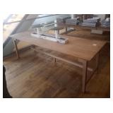 WOOD TABLES 95" X 31" X 31" WITH PHONE CHARGERS