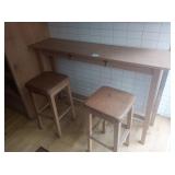 SET HIGHTOP TABLE WITH 2 STOOLS